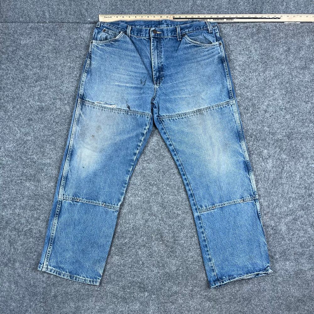 Dickies Jeans Mens 38x30 Blue Carpenter Workwear Relaxed Fit Utility Denim